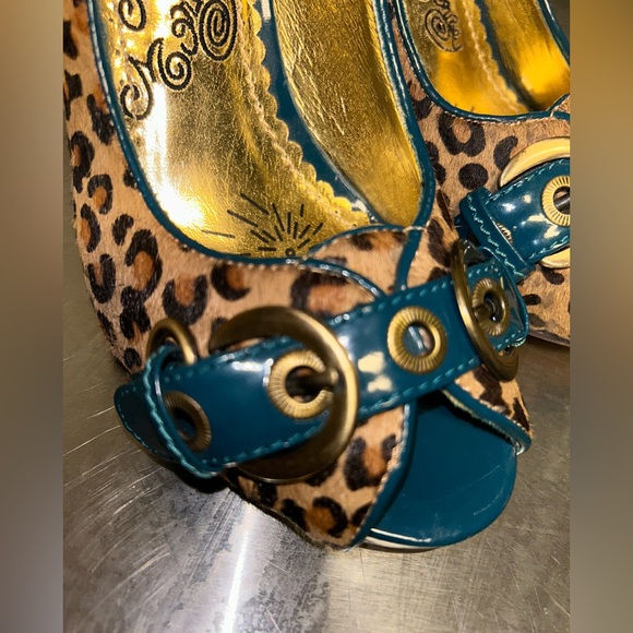 Naughty monkey leopard print, high heeled, open toe women’s size 6 - Picture 8 of 9